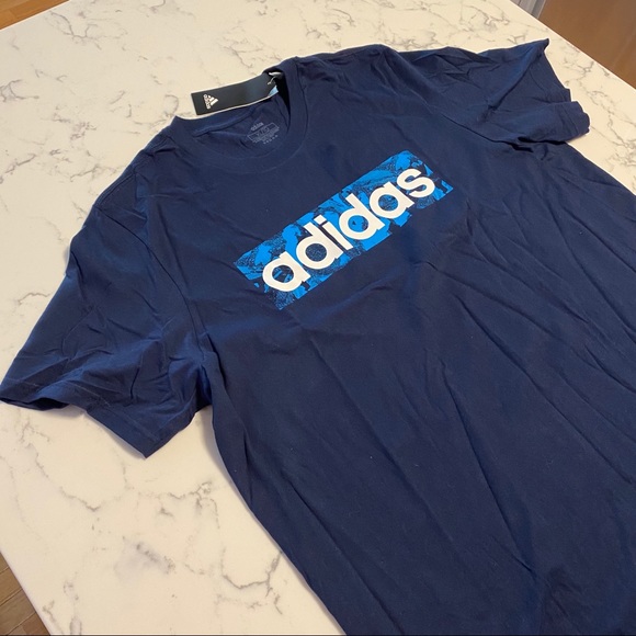 Adidas Men's Graphic T-Shirt Tee - Blue - Picture 2 of 8